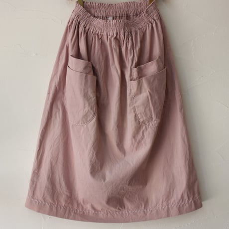 **再入荷** homspun ホームスパン　細コールギャザースカート　#シロ、ピンク、ブラック