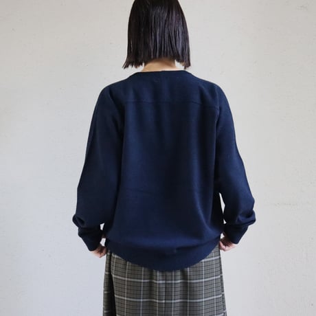 homspun ホームスパン　ラム12Gクルーネックプルオーバー　#イエロー、ネイビー