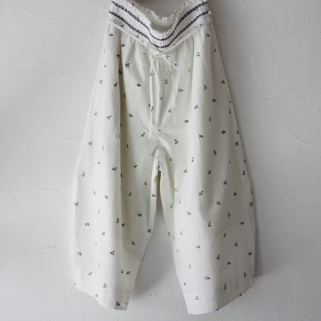 ASEEDONCLOUD アシードンクラウド companion dog print gardener pajama culotte #off white