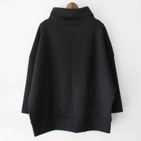 **再入荷** Linenya リネンヤ　ウールボリュームネックプルオーバー　#ブラック　【送料無料】