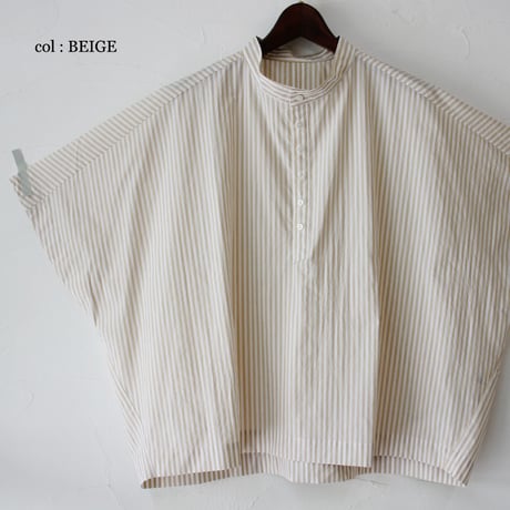 **またまたまた再入荷** LinenYa リネンヤ　近江タンブラーヘンリーネックブラウス　#ブラック、ネイビー、ベージュ、レッド