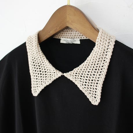 atelier naruse アトリエナルセ　cotton crochet collar knit　コットン クロシェカラー 半袖ニット