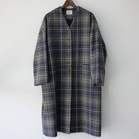 atelier naruse アトリエナルセ　タータンチェックツィードコクーンコート｜tartan check tweed cocoon coat