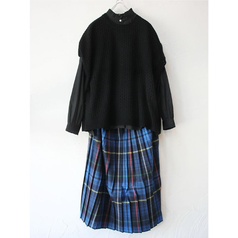 homspun ホームスパン メリノウール針抜きベスト #ライトグレー