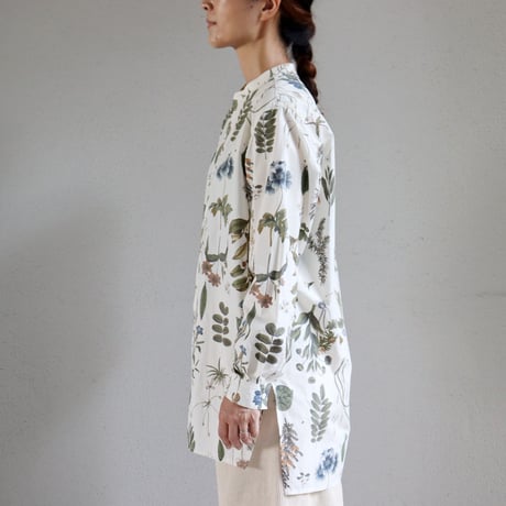 ASEEDONCLOUD アシードンクラウド　Tea garden flower print Standard shirt #off white 【送料無料】