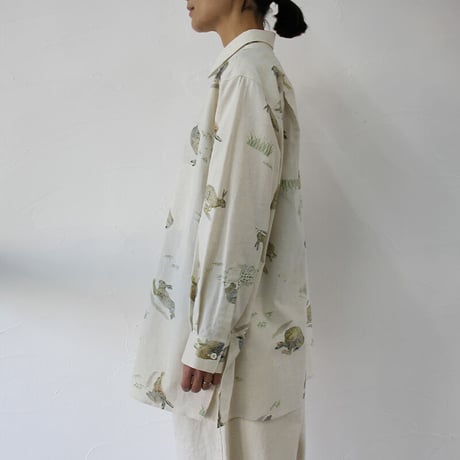 ASEEDONCLOUD アシードンクラウド Study of wild rabbit Map shirts  #ナチュラル　【送料無料】