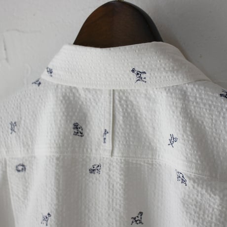 ASEEDONCLOUD アシードンクラウド companion dog print shokuonshitsu workshirts #off white