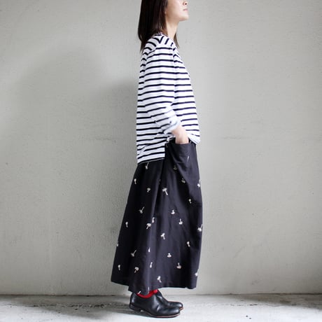 atelier naruse アトリエナルセ　コットンリネンカットインポケットスカート～nohara～cotton linen cut-in pocket skirt　【送料無料】