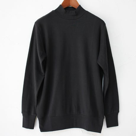 homspun ホームスパン　30/1フライスハイネック長袖プルオーバー　#TOPグレー、TOPチャコール、ブラック