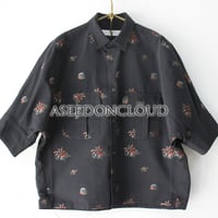ASEEDONCLOUD アシードンクラウド　Butterfly garden jacquard Recreation shirt　#ブラック　【送料無料】