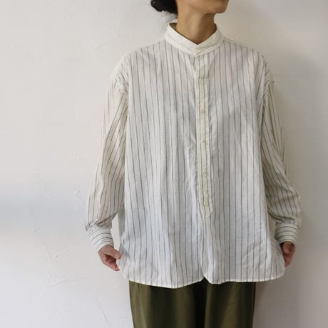 ARTE POVERA アルテポーヴェラ　コットンストライプMIXスタンドシャツ　【送料無料】