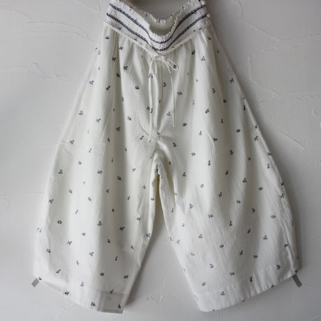 ASEEDONCLOUD アシードンクラウド companion dog print gardener pajama culotte #off white