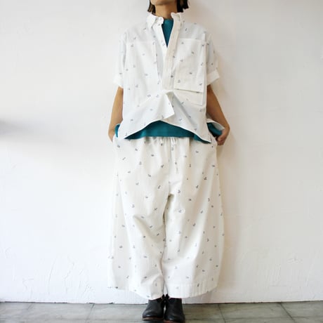 ASEEDONCLOUD アシードンクラウド companion dog print shokuonshitsu workshirts #off white