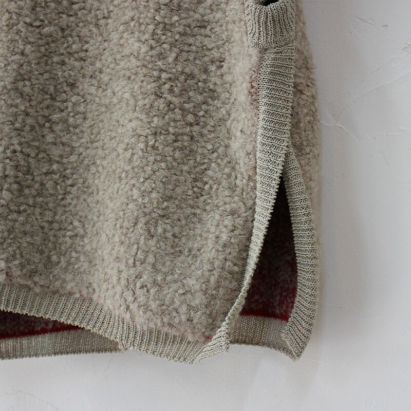 homspun ホームスパン アルパカループクルーネックベスト #ベージュ