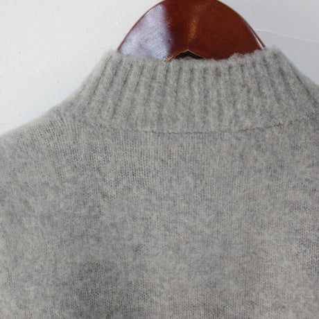 homspun ホームスパン　縮絨起毛ウールショートカーデ　#TOPグレー、ブラック