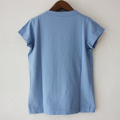 **2025春夏分到着**homspun ホームスパン　30/1天竺フレンチTシャツ　#サラシ、サックス、ダークグリーン、ブラック
