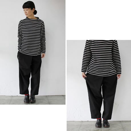TRAVAIL MANUEL トラバイユマニュアル　オーガニックツイルフォールドパンツ　＃チャコールグレー、ブラック　【送料無料】