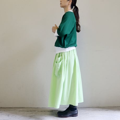 amne アンヌ　GIZA3/4crew　ギザコットン7分袖クルーネック　#イエロー、グリーン、ブラック