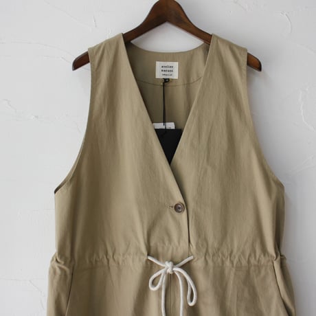 **再入荷** atelier naruse アトリエナルセ　ヴィンテージ馬布コットンオーバーオール　#キナリ、ベイジュ、ブラック