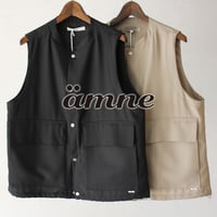 amne アンヌ　GABARDINE useful vest　#ブラック、ベージュ 【送料無料】