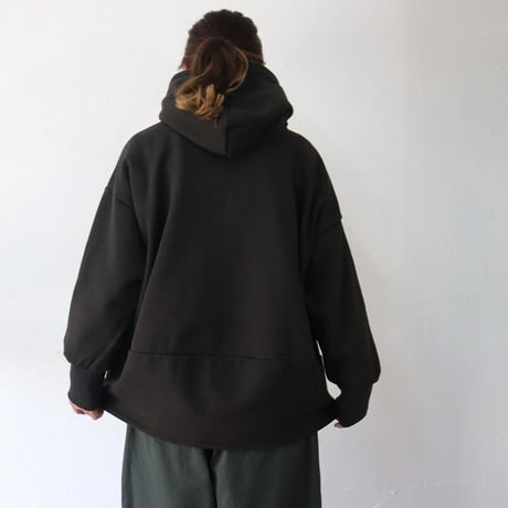 maomade マオメイド　スタンダード裏毛起毛ワイドパーカー　#ナチュラル、アッシュベージュ、マットブラック