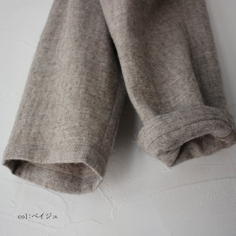atelier naruse アトリエナルセ　シェットランドウールリネンタックワイドパンツ shetland wool linen tuck wide pants