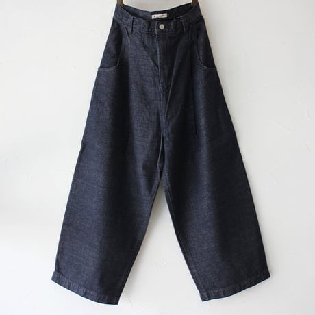 **再入荷** atelier naruse アトリエナルセ　コットンデニムタックパンツ　cotton denim tuck pants　#インディゴ