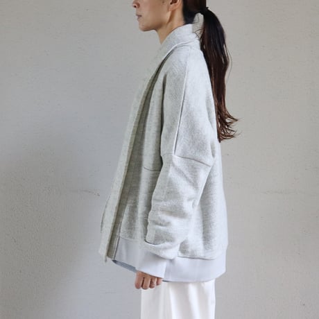 MAGALI マガリ　コットンウールニット・ショールカーディガン　#ブラック、杢グレー、杢ベージュ