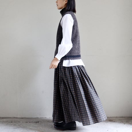 ASEEDONCLOUD アシードンクラウド　Blushed knit vest　#dark brown 【送料無料】