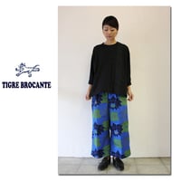 Tigre Brocante ティグルブロカンテx石北有美　HASUツイルレディースワイド8分丈パンツ　♯ブルー【送料無料】