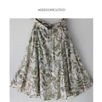 ASEEDONCLOUD アシードンクラウド oykotoen print safari flare skirt　♯オフ　【送料無料】