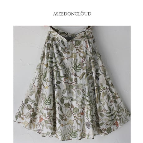 ASEEDONCLOUD アシードンクラウド oykotoen print safari flare skirt　♯オフ　【送料無料】