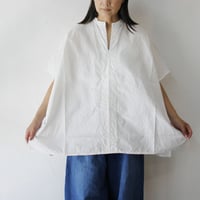 homspun ホームスパン　コットンラミーマットBIGブラウス　#ホワイト　【送料無料】