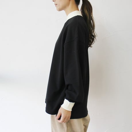 amne アンヌ　MINI TERRY fish mouth　ミニテリーフィッシュマウス　#ブラック