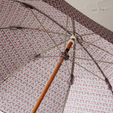 **再入荷** homspun ホームスパン　ダンプ小花プリント晴雨兼用長傘　#スミクロ、ブルー、ブラック