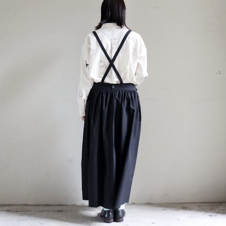 atelier naruse アトリエナルセ　コットンサスペンダースカート　cotton suspender skirt　#キャメル、ブラック