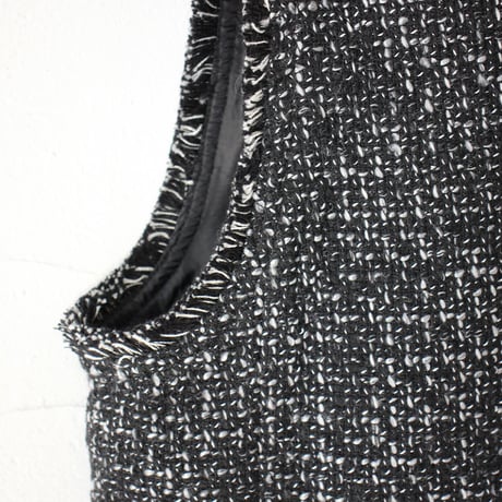 **再入荷** KAH:KI カーキ TWEED OVERALLS ツイードオーバーオール　#ブラック　【送料無料】