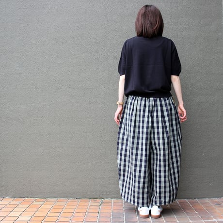 ASEEDONCLOUD アシードンクラウド　HandWerker culotte インディゴチェックハンドベイカーキュロット　#インディゴ