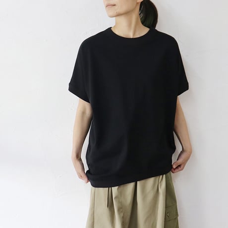 TRAVAIL MANUEL トラバイユマニュアル　ギザ天竺バインダーアシメTシャツ　#WHITE , BLACK , ST-BLUE