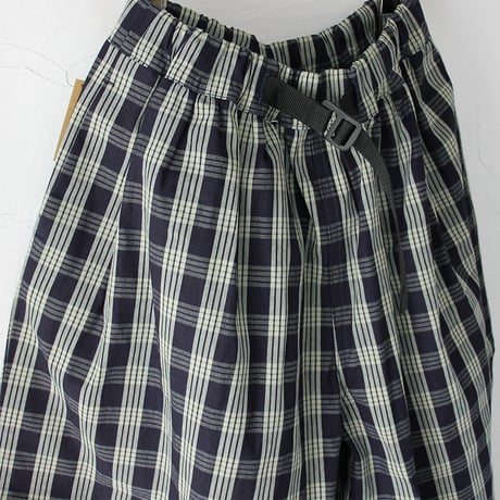 ASEEDONCLOUD アシードンクラウド　HandWerker culotte インディゴチェックハンドベイカーキュロット　#インディゴ