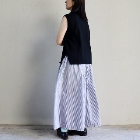 homspun ホームスパン　タイプライターギャザーキュロットパンツ　#ギンガム、ストライプ　【送料無料】