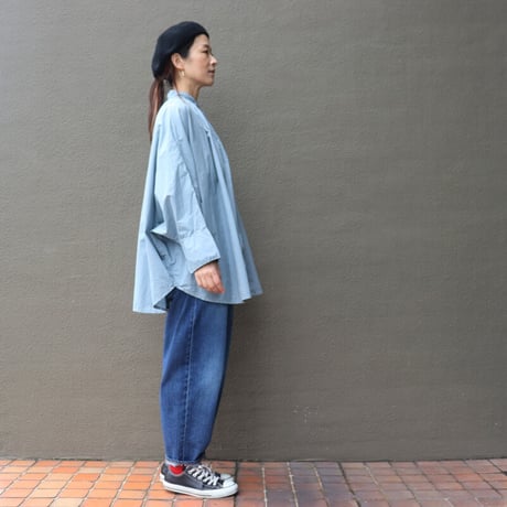 ARTE POVERA アルテポーヴェラ　 タイプライター染めポンチョシャツ　#ホワイト、スモークサックス、ブラック