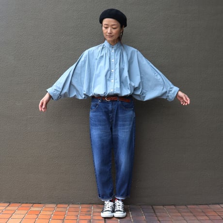ARTE POVERA アルテポーヴェラ　 タイプライター染めポンチョシャツ　#ホワイト、スモークサックス、ブラック