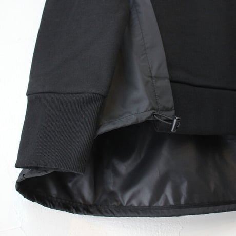 maomade マオメイド　スタンダード裏毛起毛ｘタフタフーディドロストプルオーバー　#ブラック