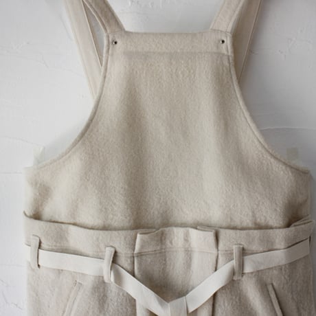 ASEEDONCLOUD アシードンクラウド　Foggy wool Sankayo apron dress #off white
