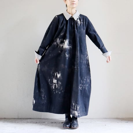 ASEEDONCLOUD アシードンクラウド　Fog forest denim Tea garden gown #black 【送料無料】