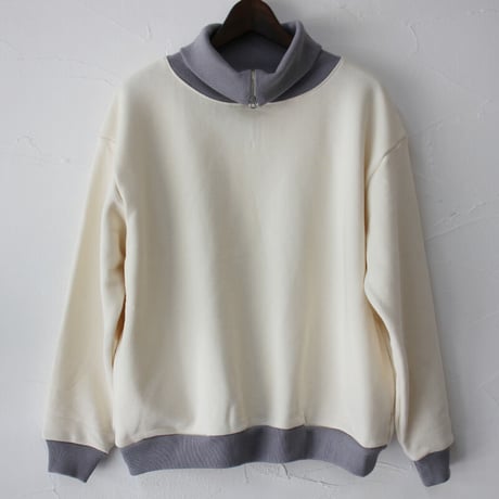 amne アンヌ　FRENCH TERRY zip turtle　フレンチテリージップタートル　#natural