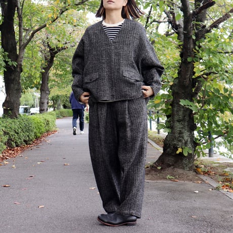 atelier naruse アトリエナルセ　シェットランドウールリネンスモック　shetland wool linen smock　【送料無料】