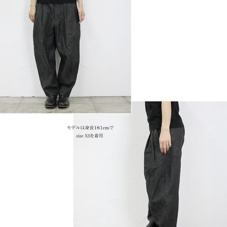 **再入荷** ASEEDONCLOUD アシードンクラウド Ash dyeing linen Sakurashi  Trousers #Black　【送料無料】