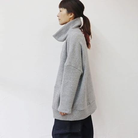 **またまた再入荷** Linenya リネンヤ　裏起毛ボリュームネックプルオーバー　#グレー　【送料無料】